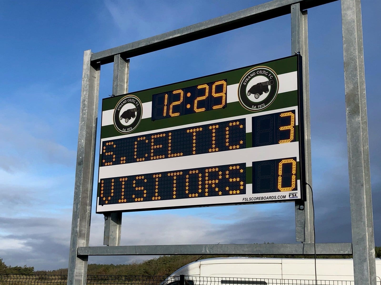 M03: Club Branded Scoreboard with Digital Team Names and Clock (Football) Product Image