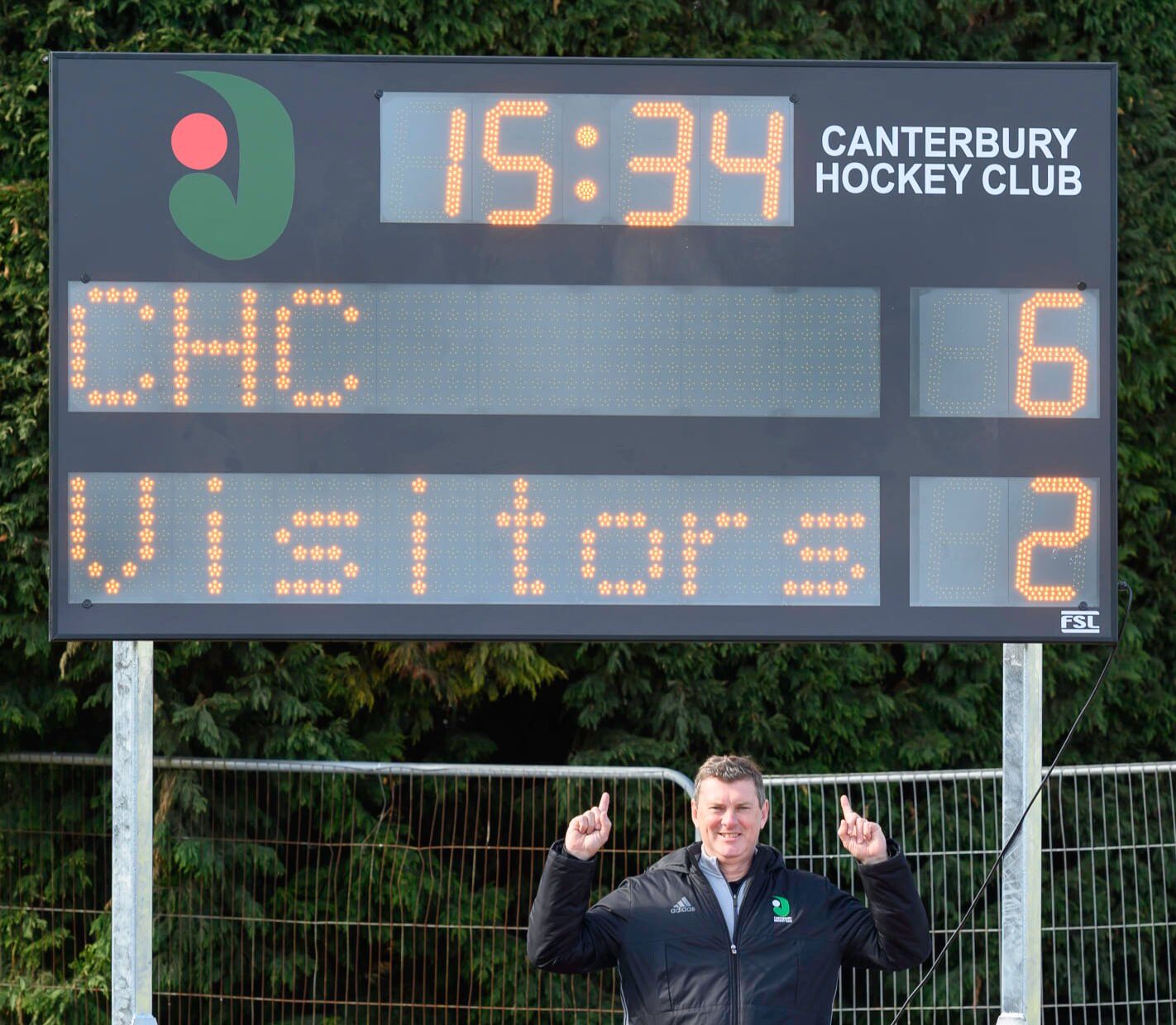 M03 Club Branded Scoreboard with Digital Team Names and Clock (Hockey)